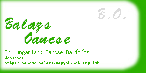 balazs oancse business card